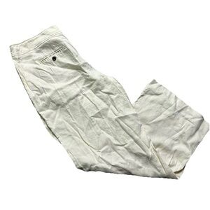 Women’s Talbots Cream Linen Wide Leg Pants Size 14